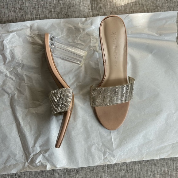 Zara Tan and Silver Sandals with Sparkly Strap - Picture 3 of 4